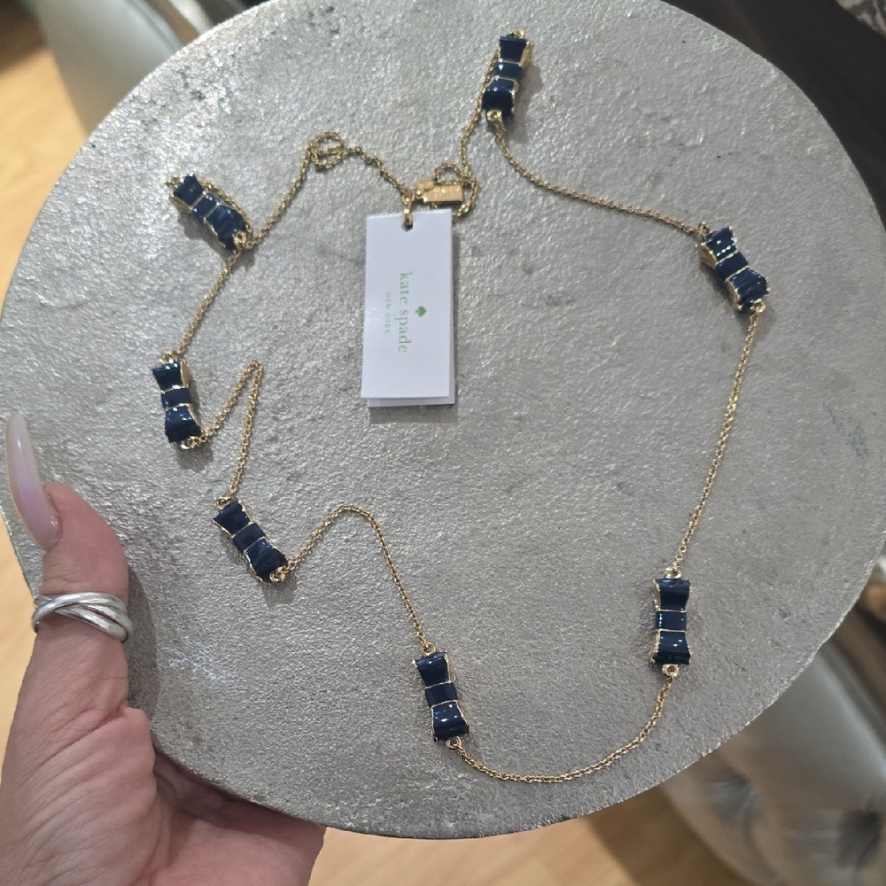 Kate Spade Gold Chain Necklace with Navy Accents